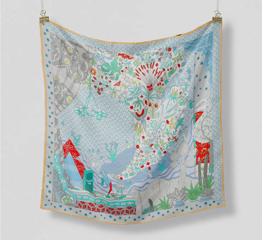 Seaside Retro Print Scarf