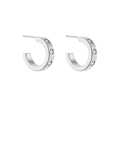 Pave Crystal Open Hoops