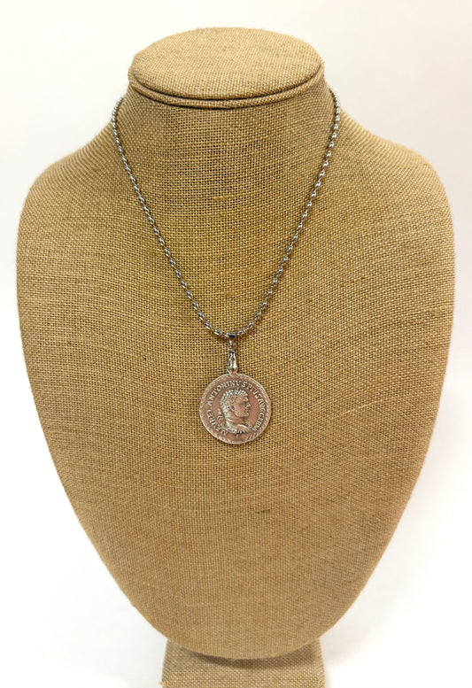 SINCERELY SAILOR-Silver Coin Necklace