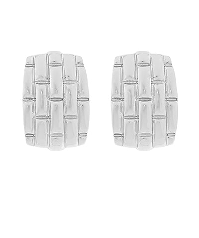 Braided Silver Clip On Earrings