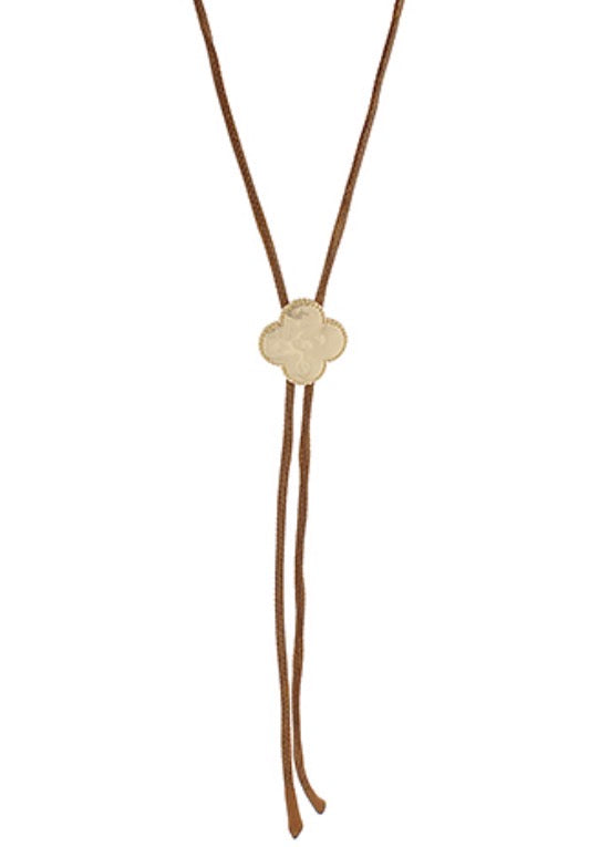 Brown Cord Lariat Necklace