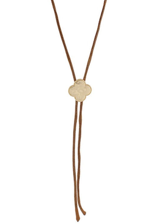 Brown Cord Lariat Necklace