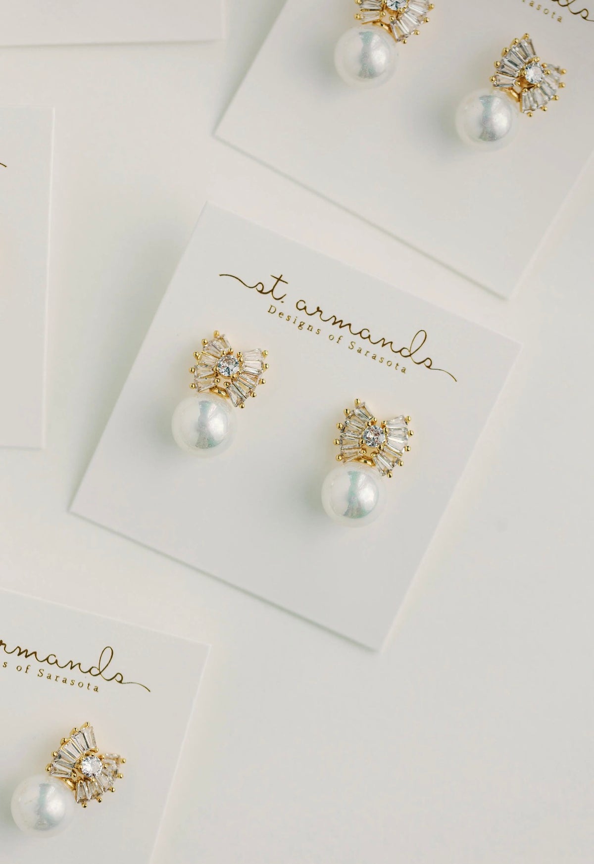 Pearl and Bow Crystal Earrings
