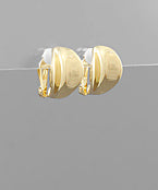 Folded Disk Clip Earrings