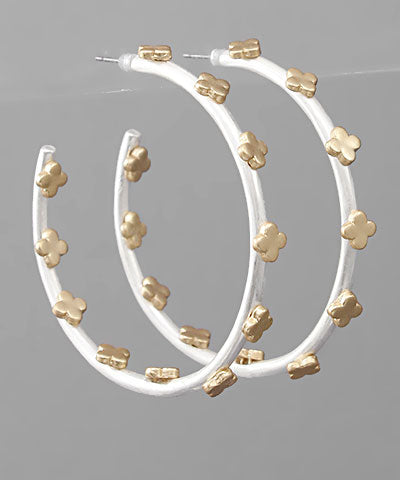 Clover Deco Circle Hoops
