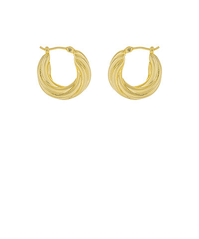 21mm Rope Texture Brass Hoops