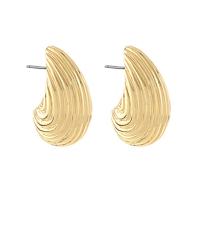 Ribbed Teardrop Earrings