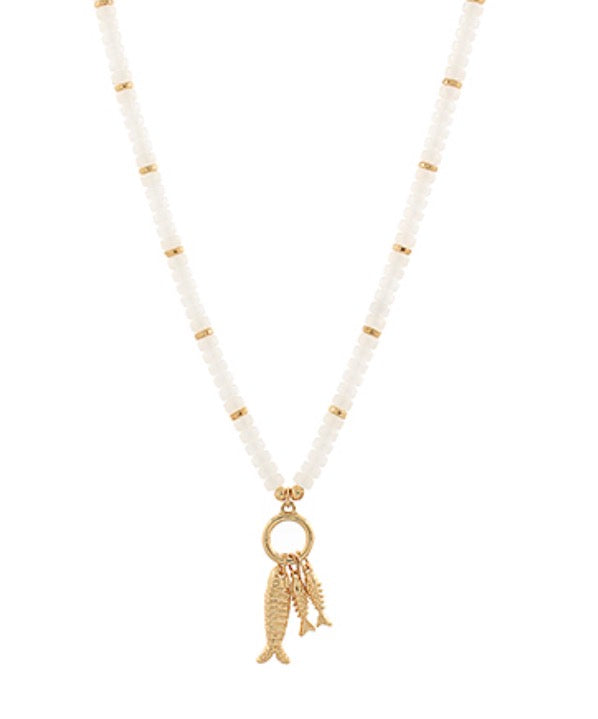 Fish Charm Beaded Necklace