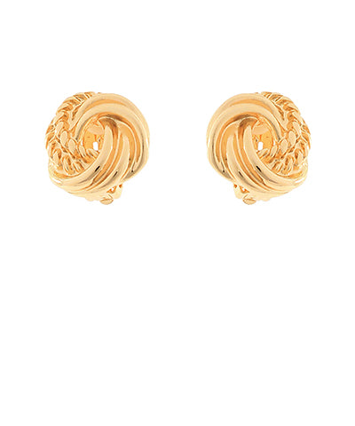 Knotted Circle Clip On Earrings