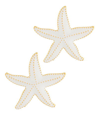 White Starfish Earrings