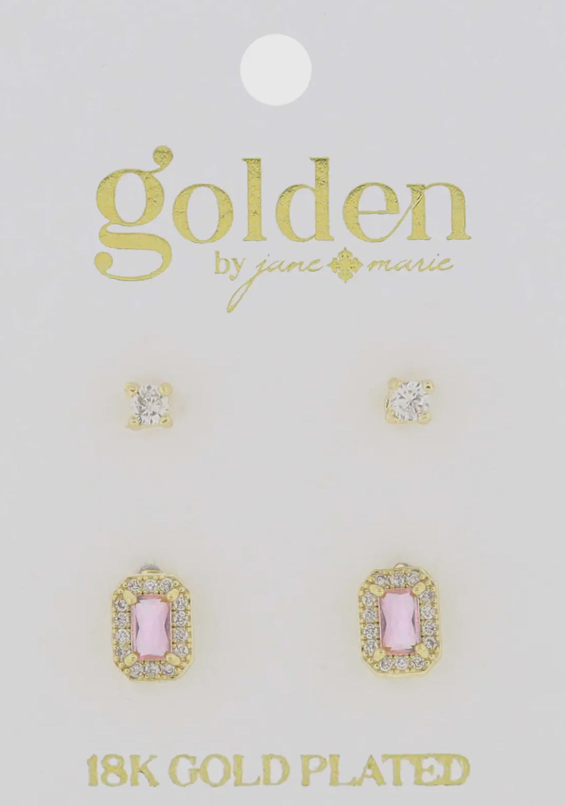 18K Gold Plated 2 Stud Set