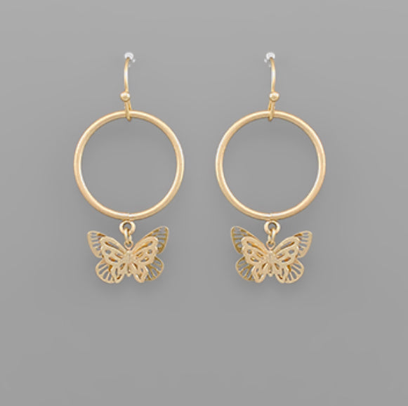 Butterfly Circle Earrings