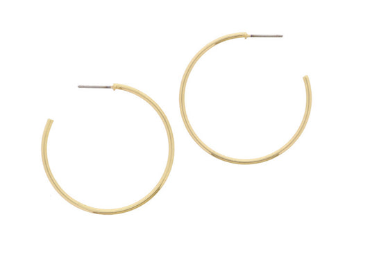 18K Gold Plated Super Thin Tubular Hoops