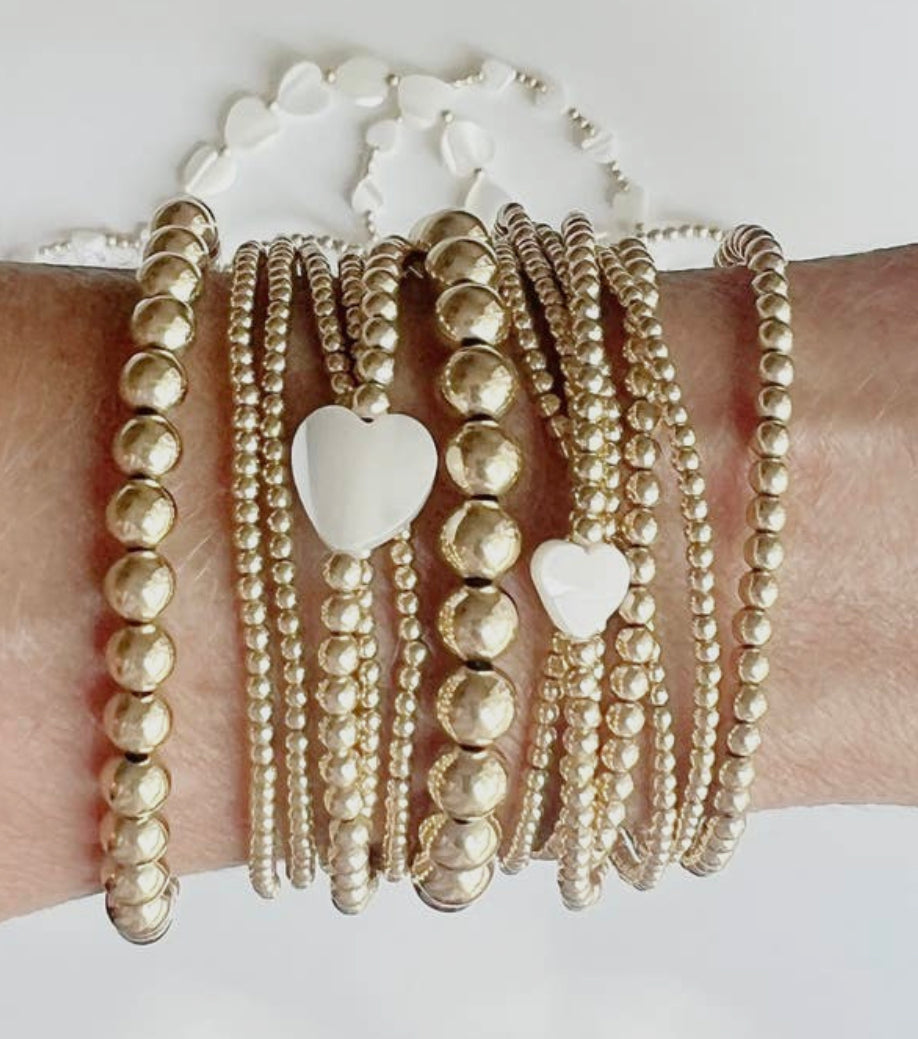 Sweetheart Gold Bead Bracelet