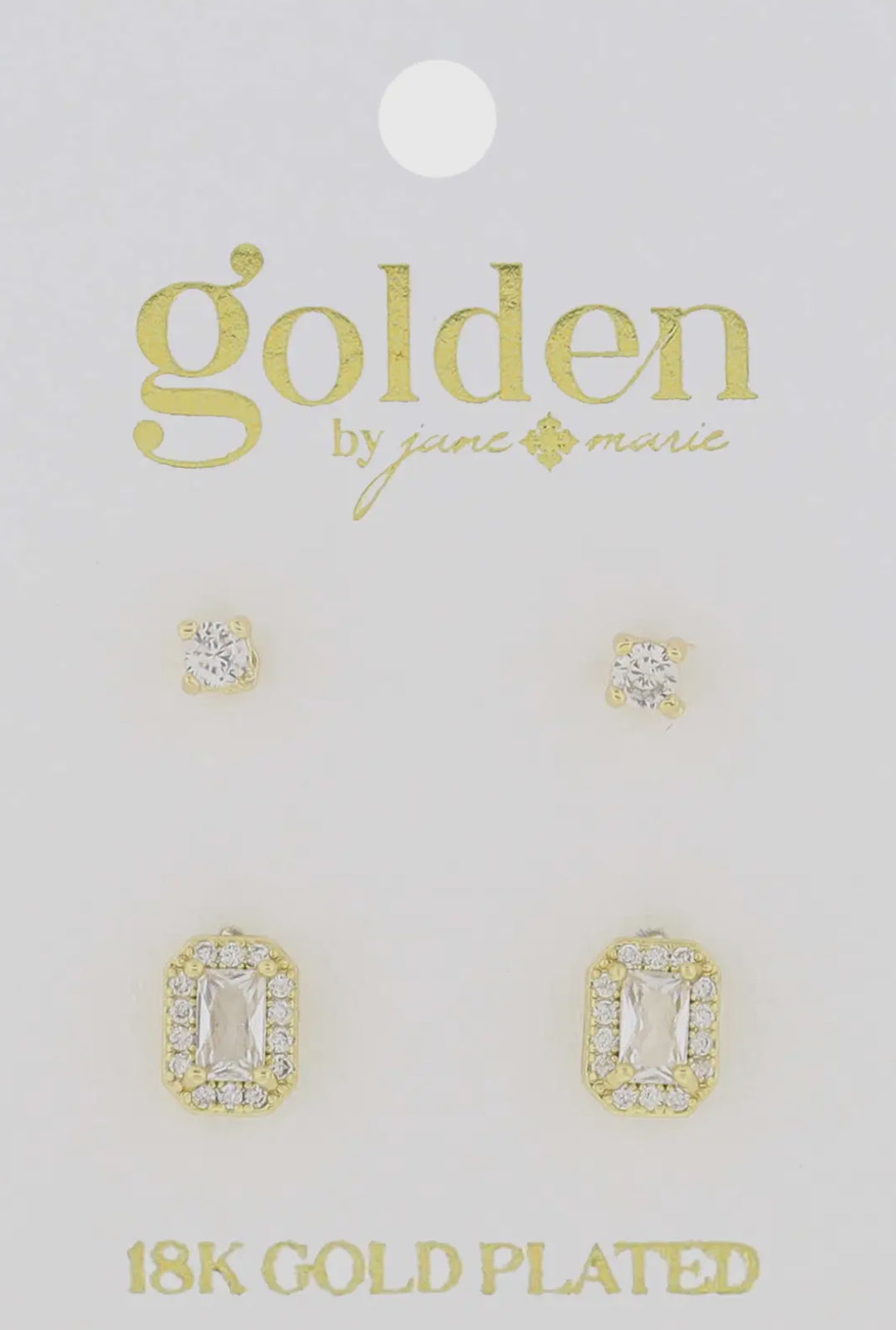 18K Gold Plated 2 Stud Set