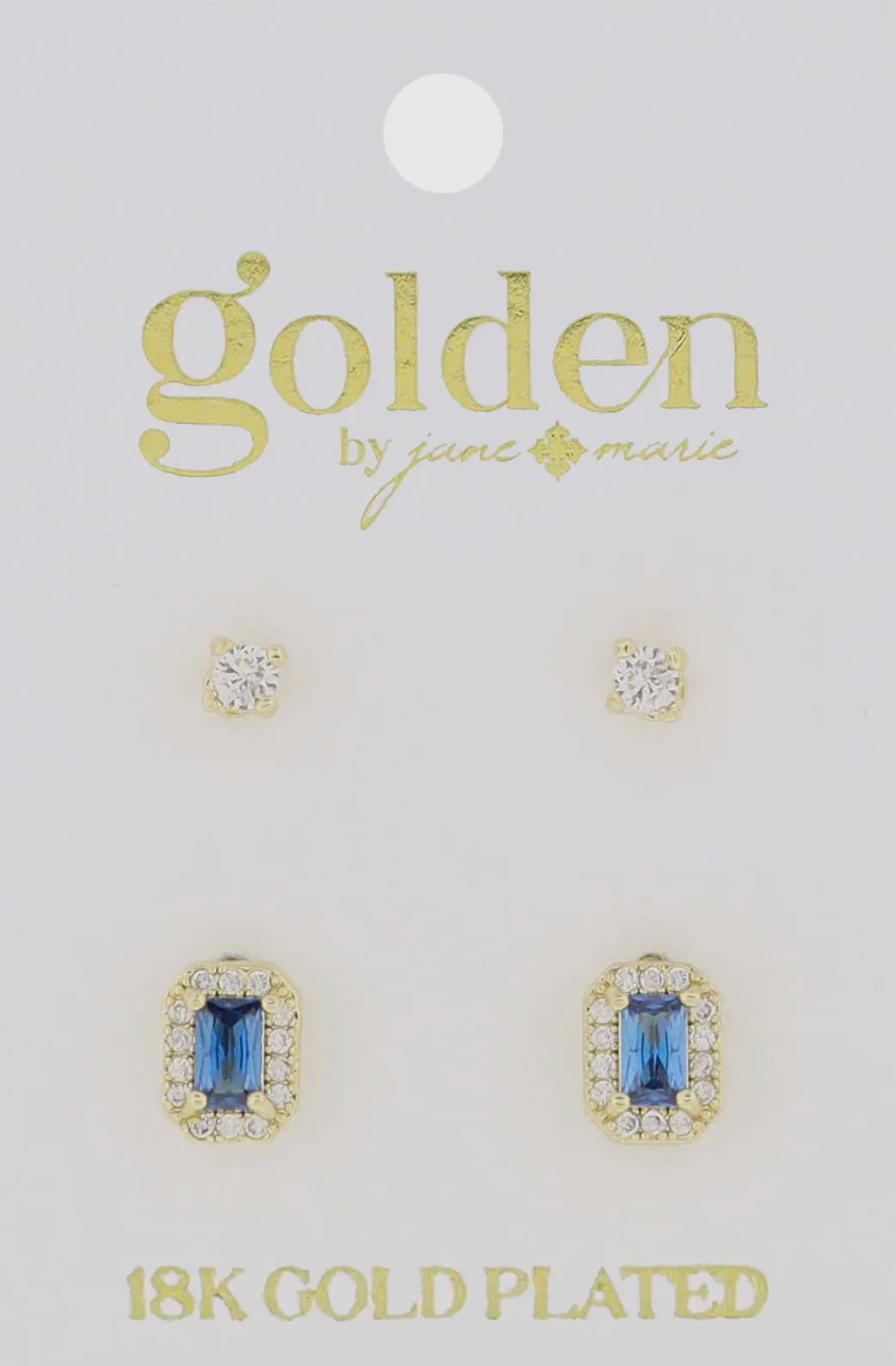 18K Gold Plated 2 Stud Set