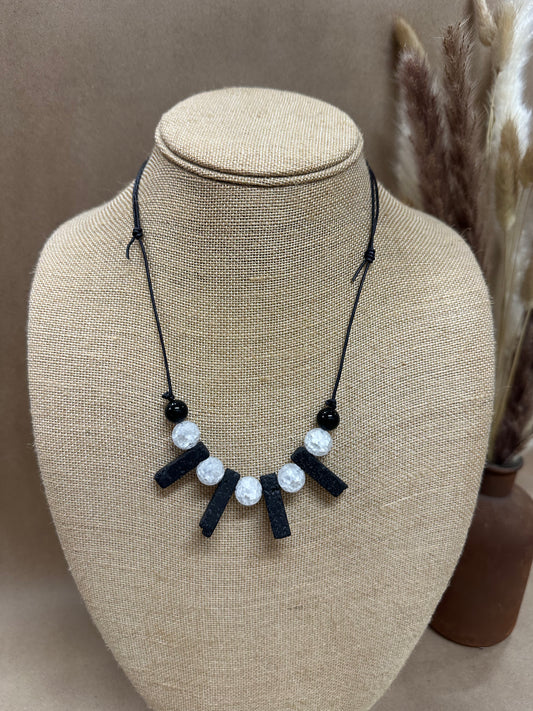 SINCERELY SAILOR-Black with White Beads