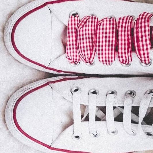 Red Gingham Shoelaces