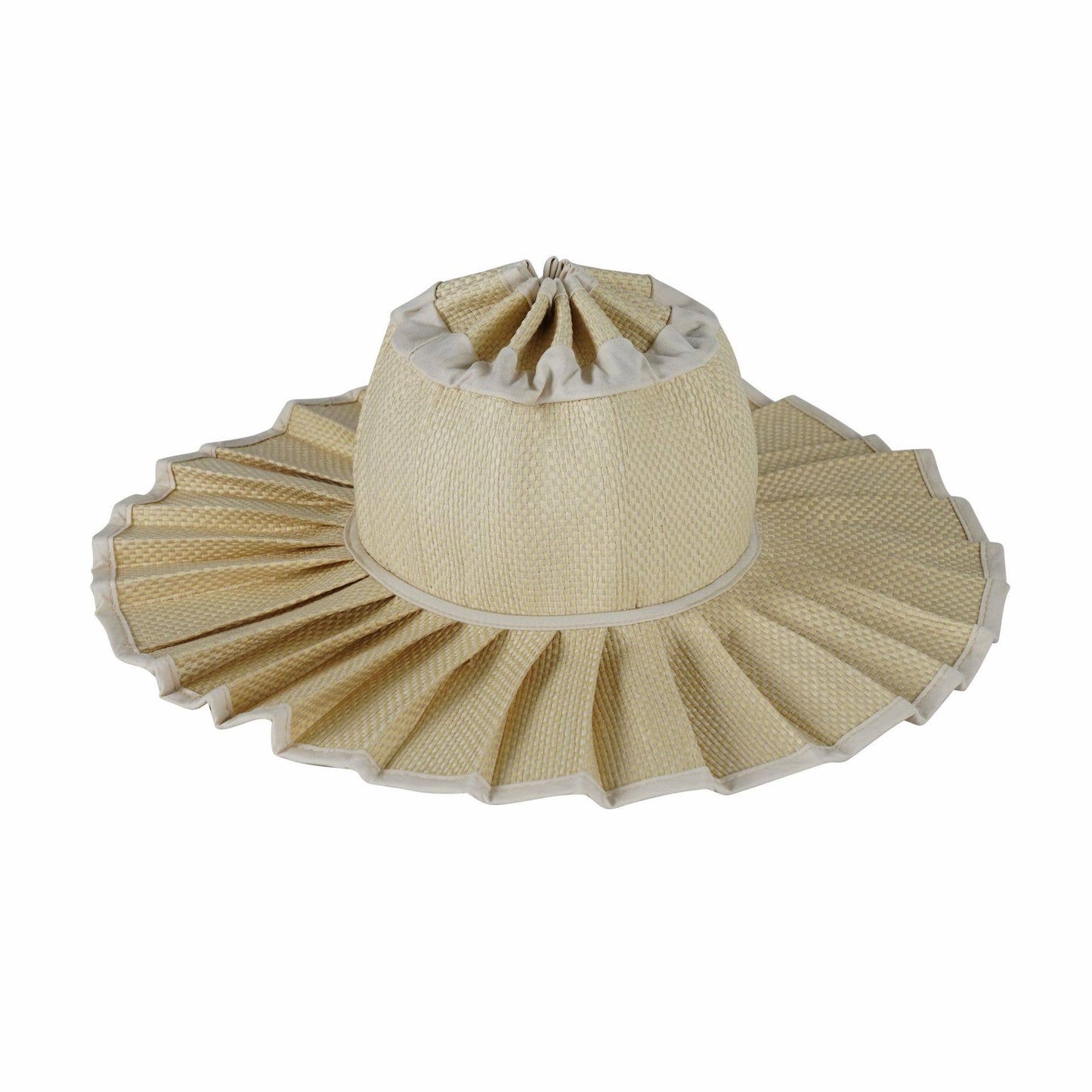 Boho Checkered Straw Hat Foldable Beach Sun Hat