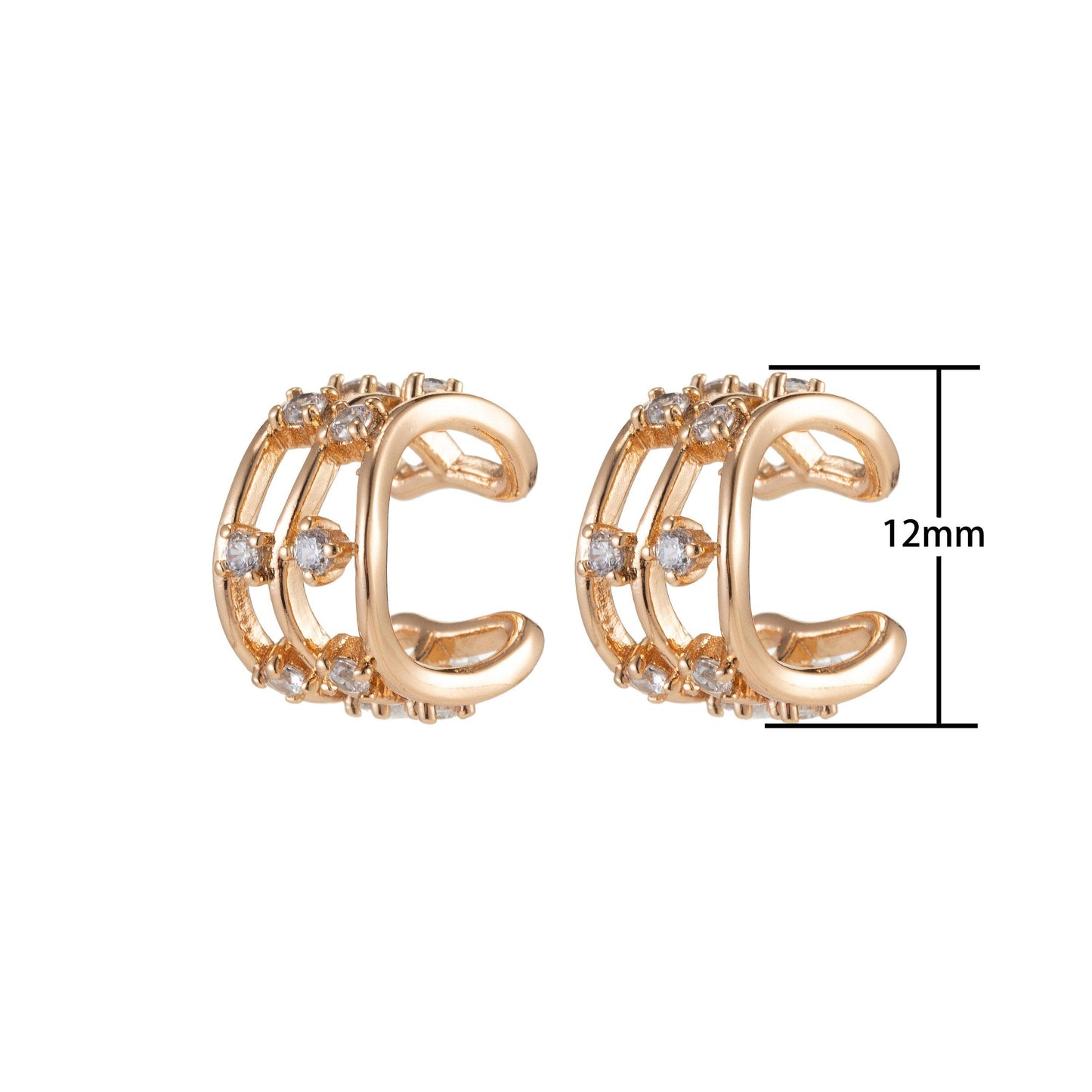 Gold Micro Pave Cubic zirconia Ear Cuff