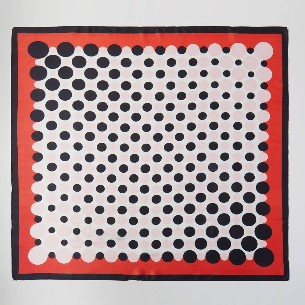 Multi Color Polka Dot Print Square Bandana Scarf