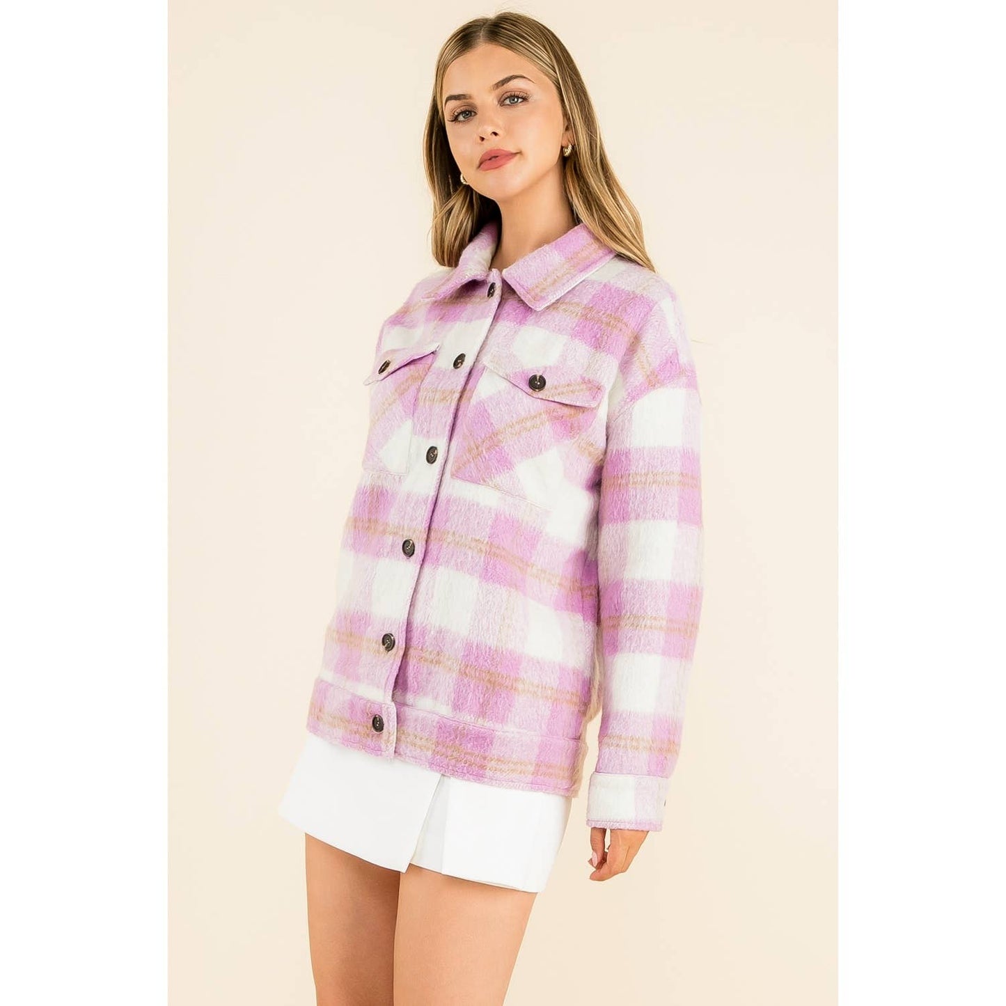 Plaid Button Up Jacket