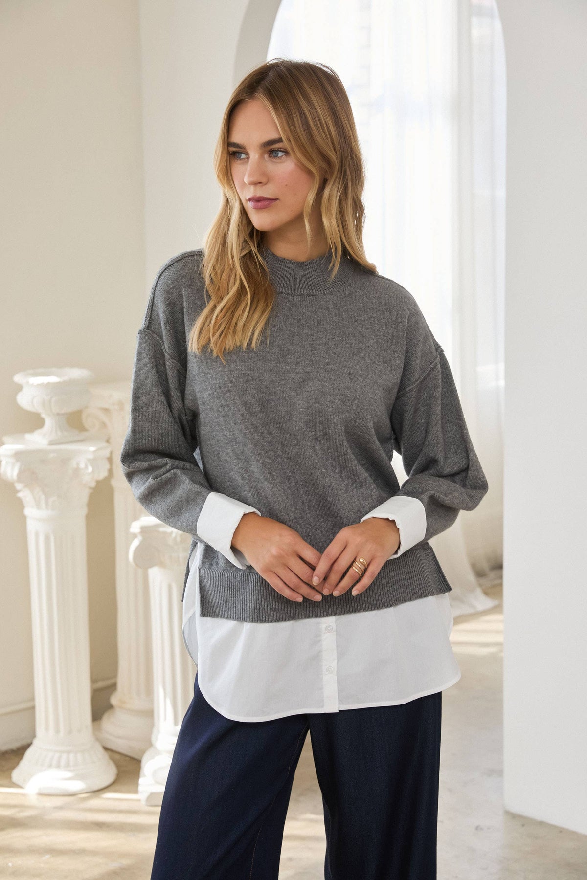 Kelly Layered Knit Sweater Top