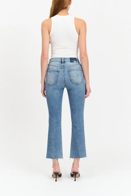 DAZE- Shy Girl High Rise Crop Flare Jeans
