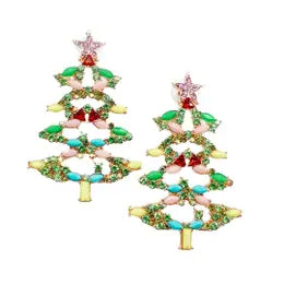 Glitz and Glam Christmas Tree Earrings