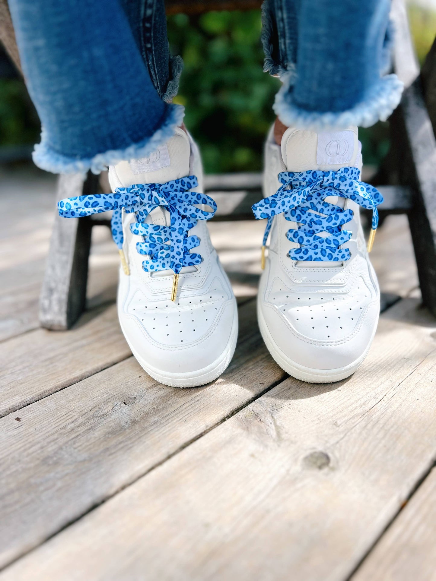 Blue Classic Leopard Shoelaces