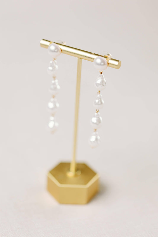 Natural Pearl Statement Drop Earrings