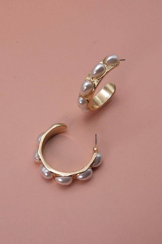 Teardrop Pearl Stone Earrings