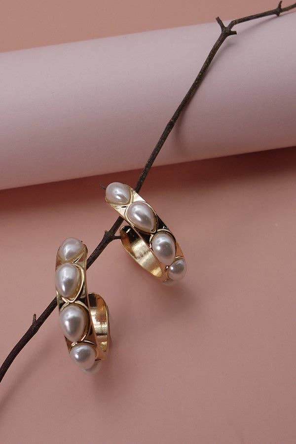 Teardrop Pearl Stone Earrings