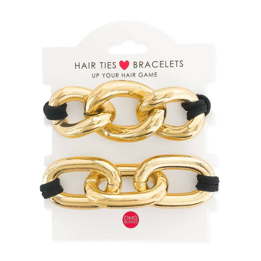 Chunky Gold Hair Tie Set