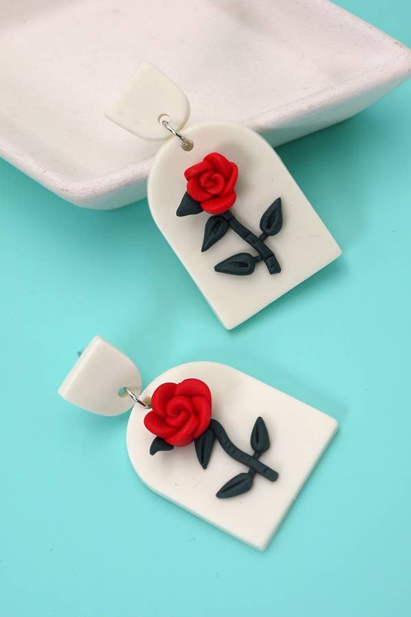 3D Polymer Flower Clay Earrings