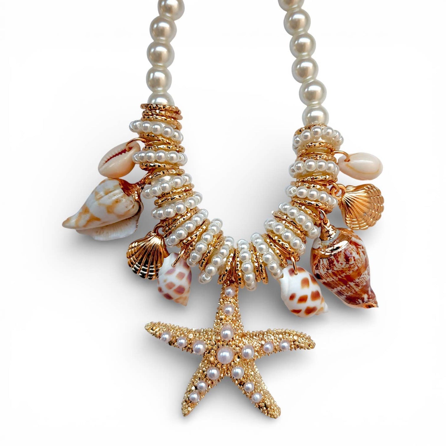 Starfish & Shell Pearl Necklace