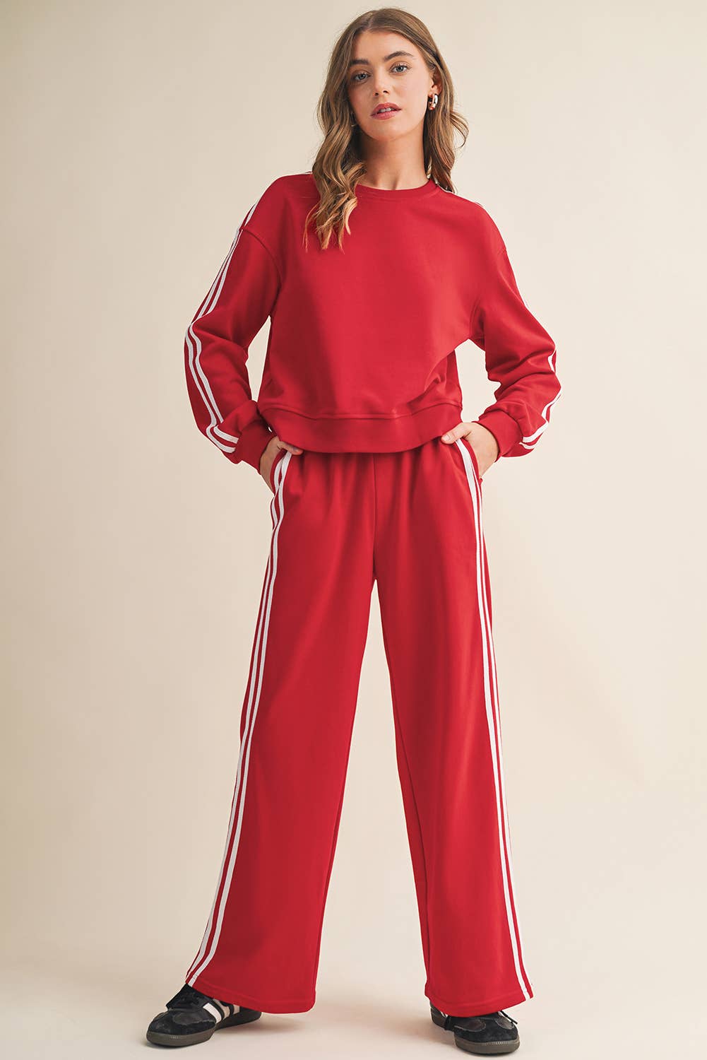 Peppermint Pop Wide Leg Pants Set