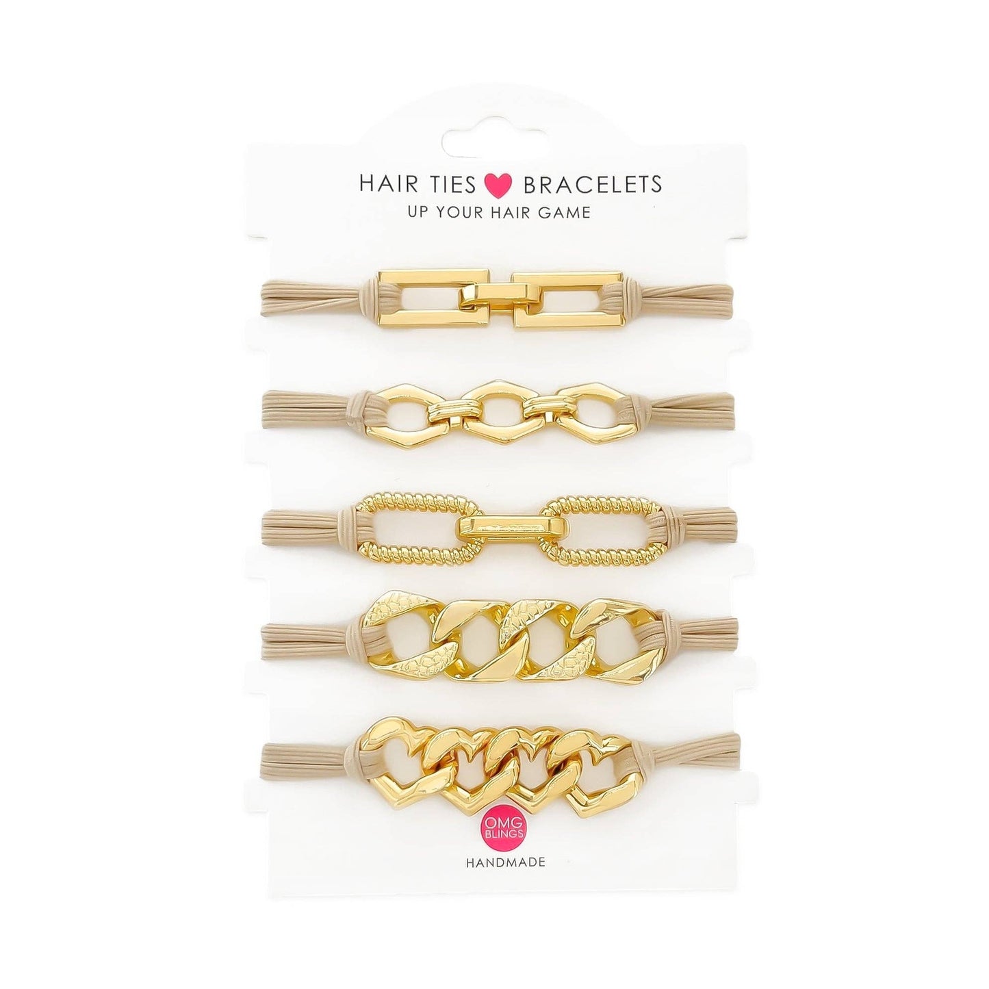 Nude 5pc Hair Tie - Bracelet Set