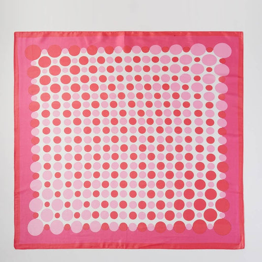 Multi Color Polka Dot Print Square Bandana Scarf
