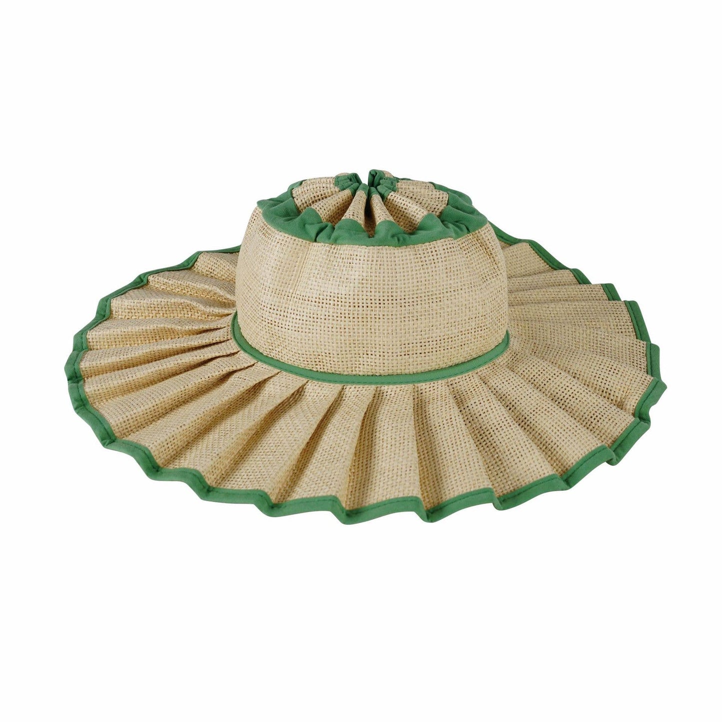 Boho Checkered Straw Hat Foldable Beach Sun Hat