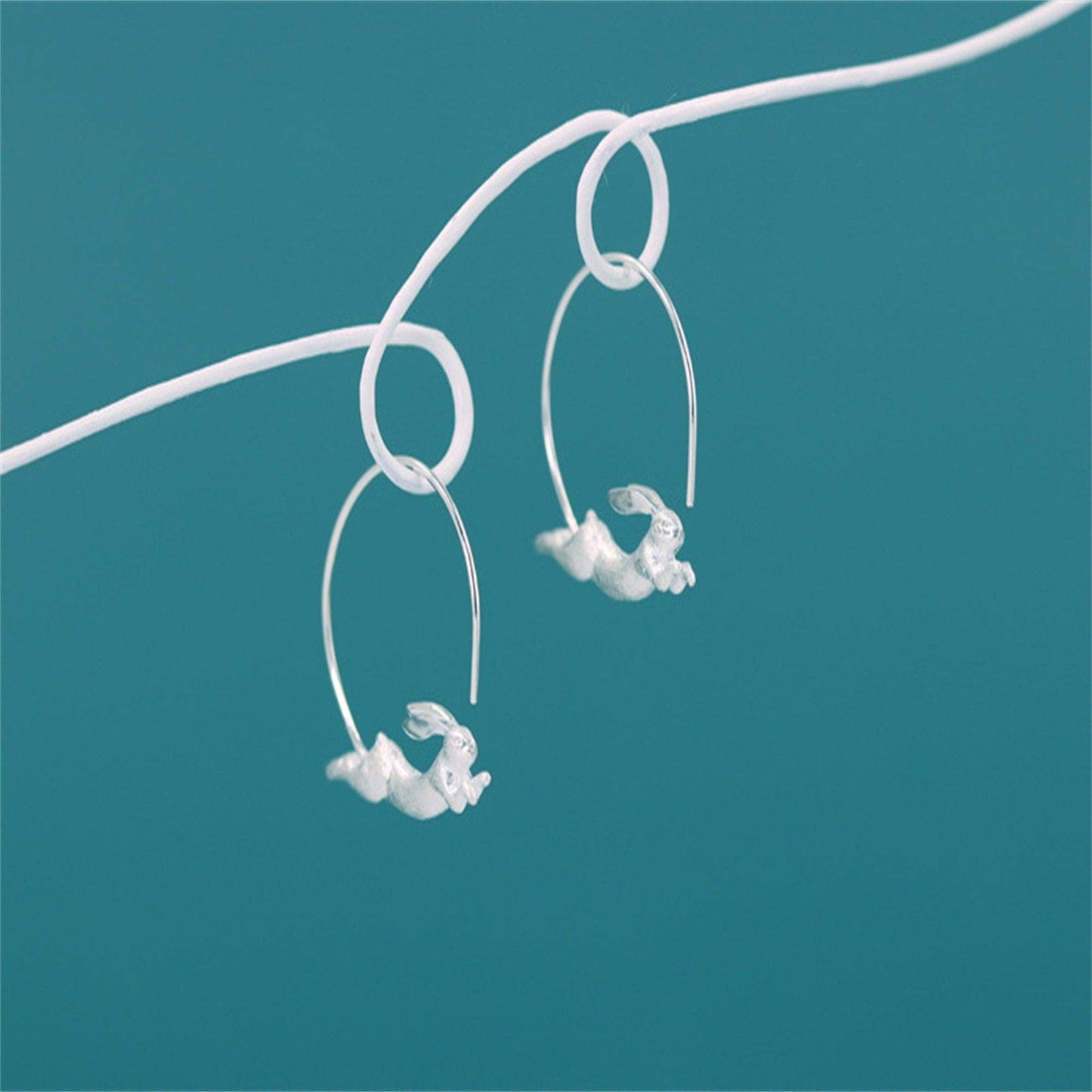 Rabbit Hoop Earrings