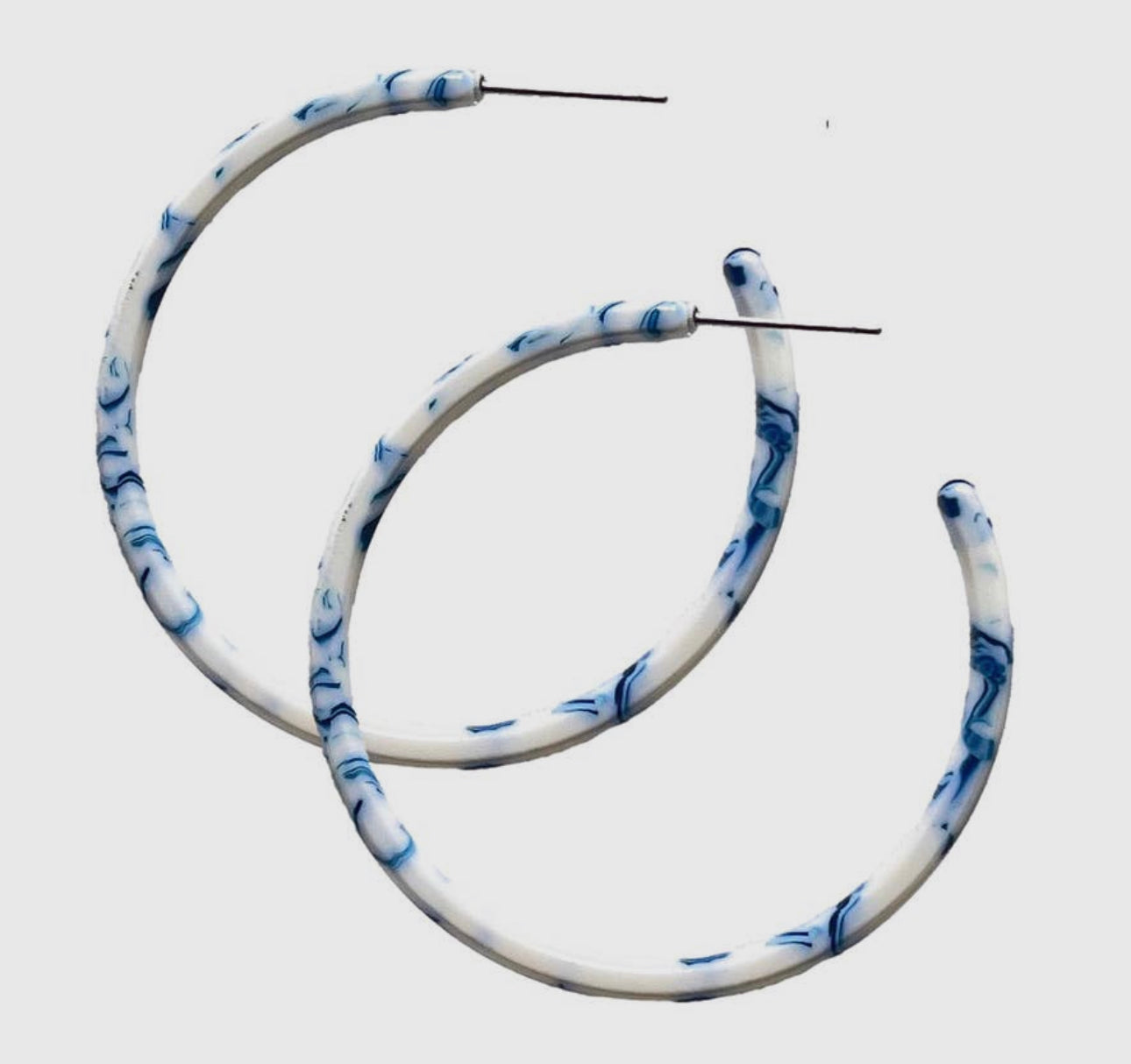 Skinny White and Blue Hoops