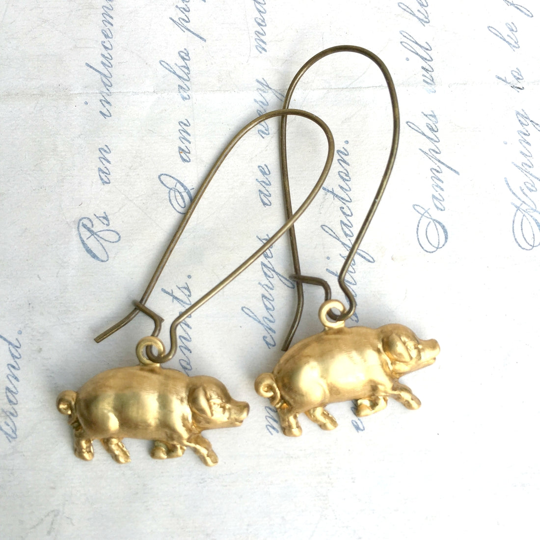 Gold Pig Earrings