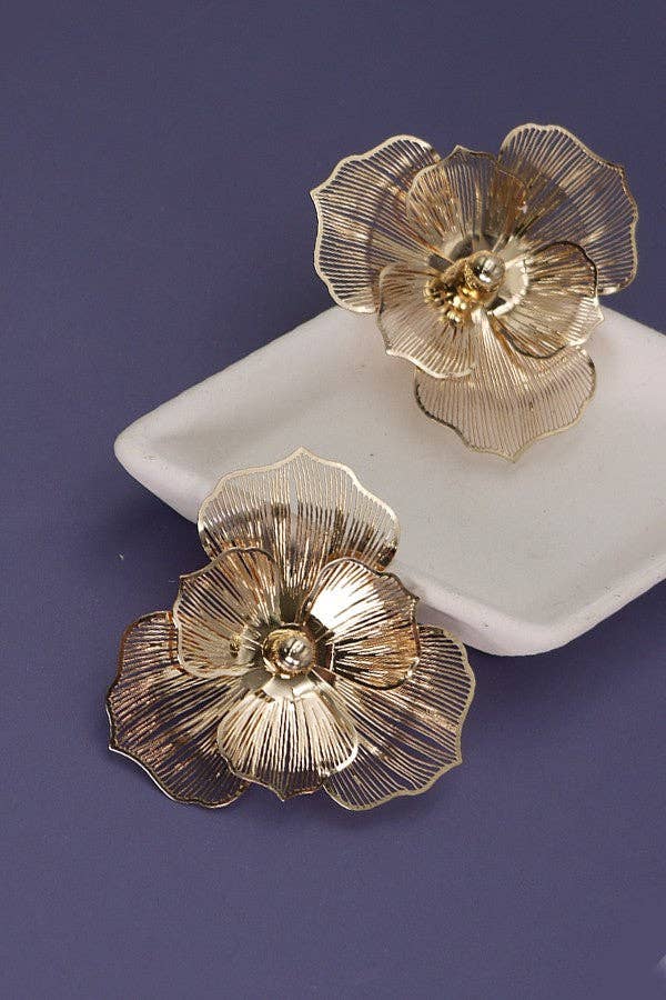 Filigree Gold Flower Earrings