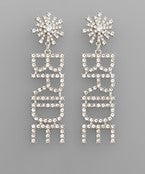 Silver "BRIDE" Earrings
