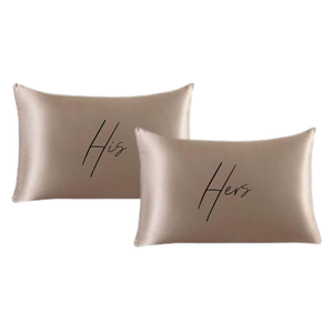 "His+Hers" Satin Pillowcase Set of 2