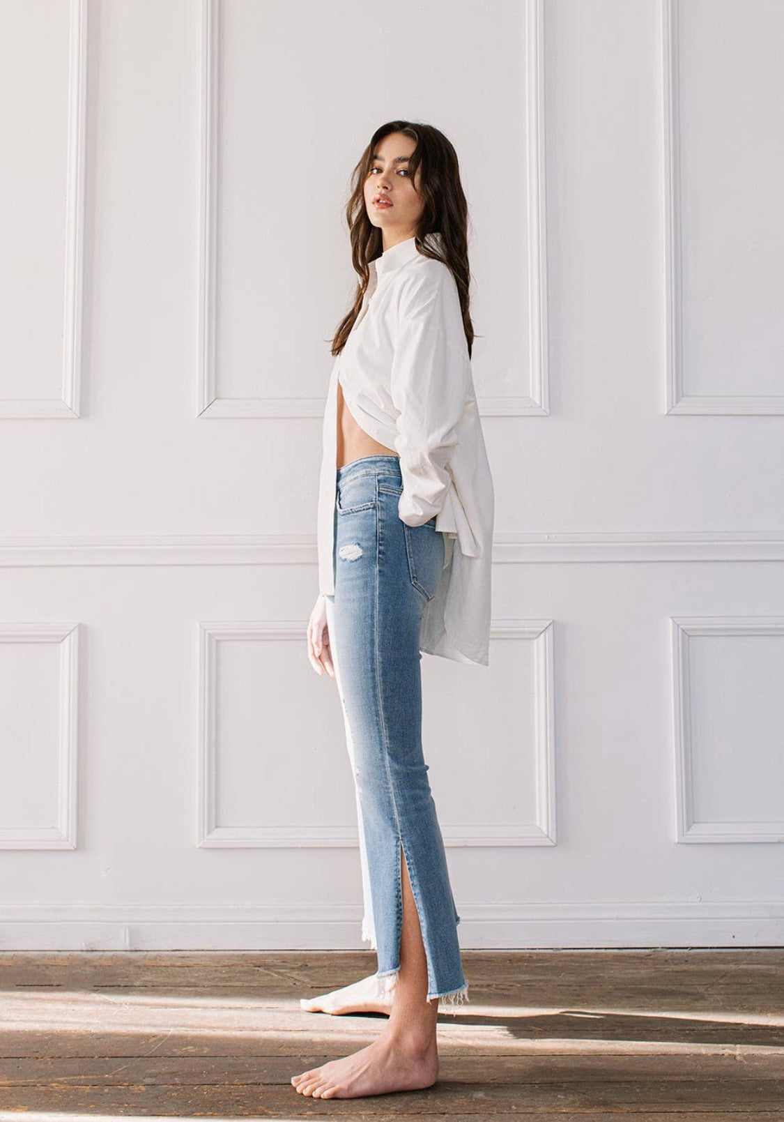 FLYING MONKEY- Mid Rise Crop Kick Flare