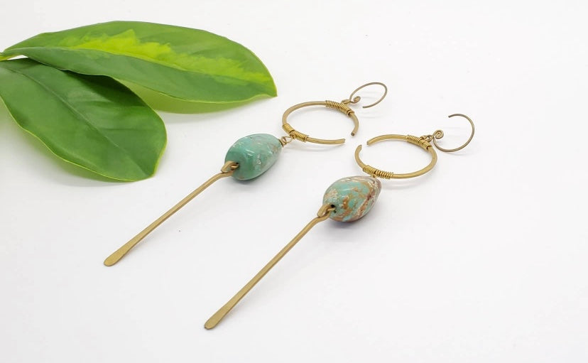 Brass Moonstone earrings