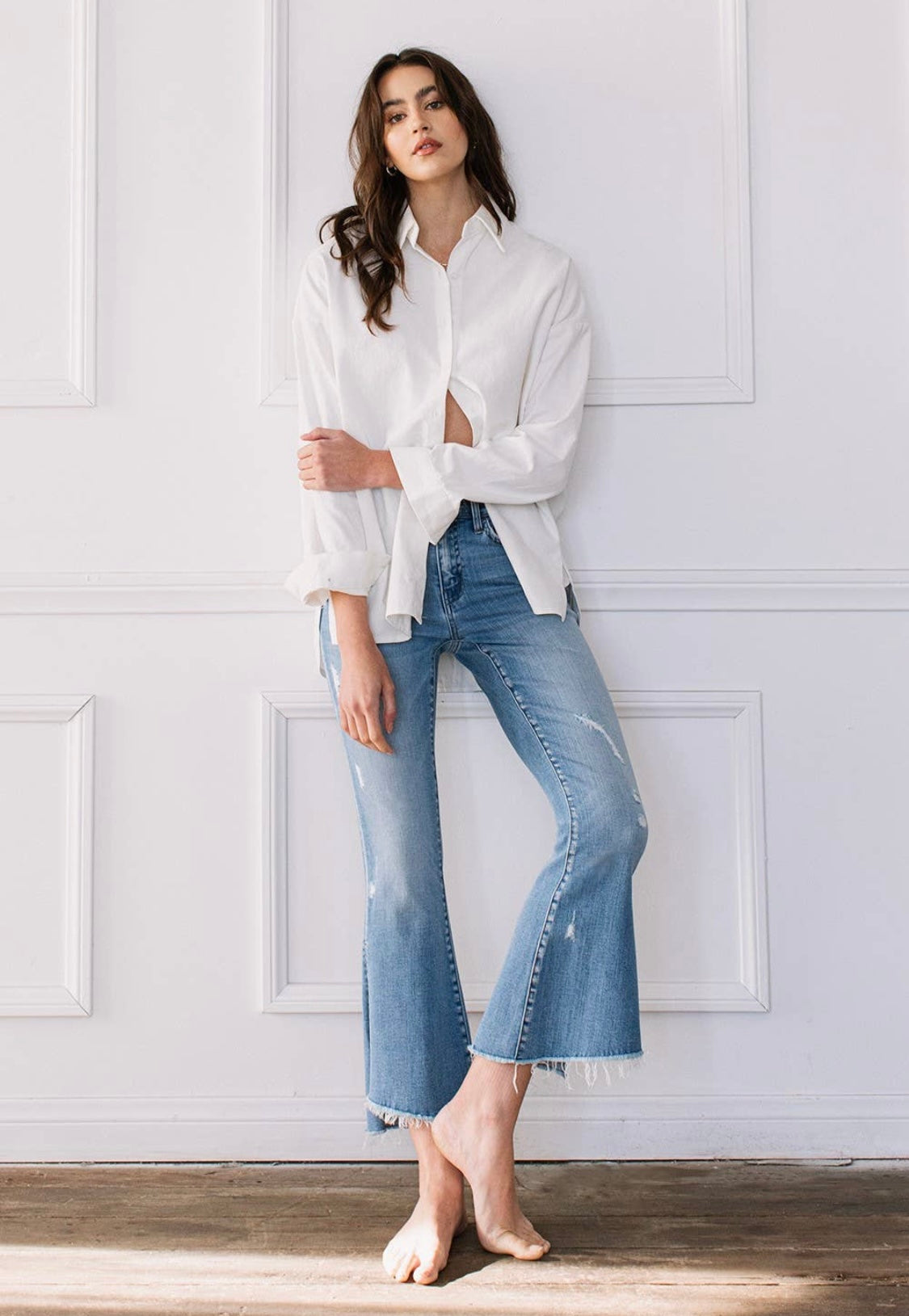 FLYING MONKEY- Mid Rise Crop Kick Flare